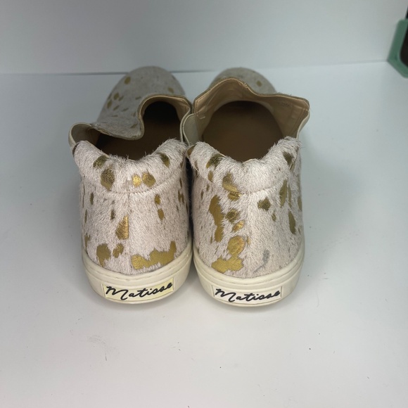 Matisse Cowhide Slip-On Booties Women’s Size 10 Gold Foil Accent Shoes - Picture 7 of 8